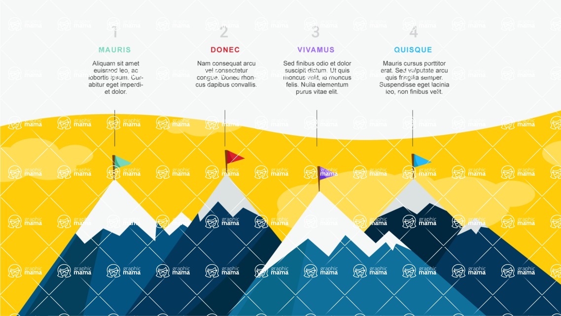 Infographic Templates Collection - Vector, Photoshop, PowerPoint, Google Slides - Infographic Template with Mountains Top